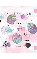 Notebook: Cupcake on geometry cover and and Lined pages, Extra large (8.5 x 11) inches, 110 pages, White paper(1 Cupcake on Geometry Notebook)