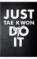 Just tae kwon do it: Taekwondo fan Martial Art Fan 6x9' Journal / Notebook 100 page lined paper