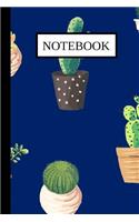 Notebook: Blue and Green Cacti, Cactus Small Lined Journal / Notebook / Diary 6x9