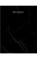 Notebook: Classic Black Marble with Gold Lettering - 120 Wide Ruled Pages ( 8.5 X 11 Size )