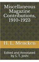 Miscellaneous Magazine Contributions, 1910-1923