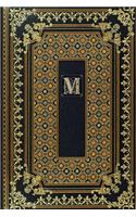 Gold Label Monogram M Notebook: Vintage Design Leather Look Matte Cover Paperback 6x9" Notebook 160 pages(Gold Label Set of Journals Planners Diaries Notebooks Paperback Matte Finish Cover)