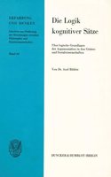 Die Logik Kognitiver Satze: Uber Logische Grundlagen Der Argumentation in Den Geistes- Und Sozialwissenschaften