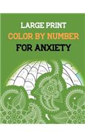 Large Print Color by Number for Anxiety