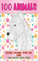 Pattern Coloring Books for Teens - 100 Animals - Stress Relieving Designs Animals