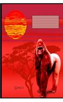 Gorilla: A5 Liniertes Schreibheft Für Schüler Und Lehrer