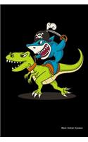 Shark Riding Dinosaur: 120 Pages I 6x9 I Graph Paper 4x4 I Funny Sea Robber, Shark & Dinosaur Gifts