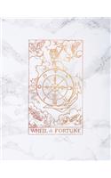 Wheel of Fortune: (Rainbow Marble and Rose Gold - College Ruled Composition Notebook)
