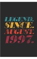 Legend Since August 1997: Graph Paper Notebook - 22nd Birthday Gift or 22nd Anniversary Gift Idea