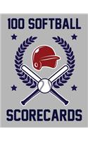 100 Softball Scorecards