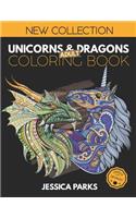 Unicorns and Dragons Coloring Book: Stress Relieving Unicorn And Dragon Designs For Anger Release, Adult Relaxation And Meditation(Adult Coloring Books by Brh Ou)