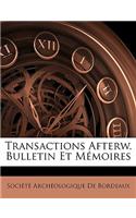 Transactions Afterw. Bulletin Et Memoires