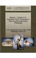 Baines V. Clarke U.S. Supreme Court Transcript of Record with Supporting Pleadings