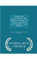 Important Invention!: The Robbins Process for Preserving Wood and Lumber from Mould - Scholar's Choice Edition