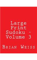 Large Print Sudoku - Volume 3: Fun, Large Grid Sudoku Puzzles