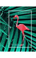 Creative Notebook: Sketchbook flamingo/ green leaves/ pink/ Notebook Journal Winter Workbook Diary / Christmas Notebook/ Gift /Composition Blank 8x10 120 pages.