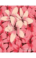 Unlined Notebook floral cover Indian red