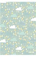 2020: Cute Rain Drop Cloud Weather Pattern Weekly Calendar Planner Organizer