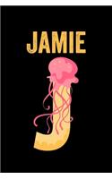 Jamie: Journal (Diary, Notebook) Personalized Custom Name Alphabet Jellyfish Birthday Gift for Girls