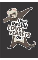 Ferret Notebook. I Just Really Love Ferrets OK? Dabbing Ferret: Blank Lined for Writing and Note Taking