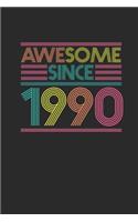 Awesome Since 1990: Graph Paper Notebook / Journal (6" X 9" - 5 Squares per inch - 120 Pages) - Birthday Gift Idea