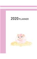 2020 Planner: Pink Cute Hamster(2 Organizer Agenda Weekly)