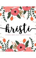 Kristi: Notebook - Libreta - Cahier - Taccuino - Notizbuch: 110 pages paginas seiten pagine: Modern Florals First Name Notebook in Coral, Pink & Orange on W