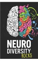 Neurodiversity Rocks Colorful Brain Notebook
