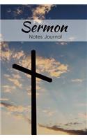 Sermon Notes Journal: Evening Sky Cross Bible Study Notebook: Your Notes, Prayer Requests & Church Events Daily Journal, Workbook, Notepad, Diary