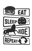 Eat Sleep Ride Repeat: Blank Lined Notebook for Horse Girls and Horsback Riders