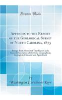 Appendix to the Report of the Geological Survey of North Carolina, 1873: Being a Brief Abstract of That Report and a General Description of the State, Geographical, Geological, Climactic and Agricultural (Classic Reprint): Being a Brief Abstract of That Report and a General Description of the State, Geographical, Geological, Climactic and Agricultural (Classic Reprint)