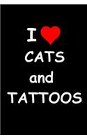 I love Cats and Tattoos: Notebook / Journal / Diary - 6 x 9 inches (15,24 x 22,86 cm), 150 pages, college ruled.