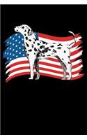 Dalmatian US Flag: Notebook / Journal For Your Everyday Needs - 110 Dotted Pages Large 6x9 inches Gift For Men and Women