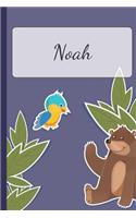 Noah: Personalized Notebooks - Sketchbook for Kids with Name Tag - Drawing for Beginners with 110 Dot Grid Pages - 6x9 / A5 size Name Notebook - Perfect a