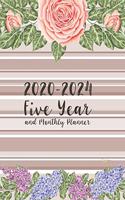 2020-2024 Five Year and Monthly Planner: 5 Years Goal Plan Floral Design 60 Months Calendar, 5 Year Appointment Calendar, Business Planners, Agenda Schedule Organizer with Federal Holidays