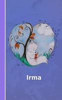 Irma: Personalisiertes Notizbuch - Fuchs Mit Herz - Softcover - 120 Seiten - Leer / Blanko / Nummeriert - Notebook - Tagebuch - Diary - Bullet Journal - S