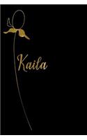 Kaila: Personalized Writing Journal for Women - Elegant Black and Gold