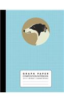 Graph Paper Composition Notebook: Borzoi - Quad Ruled 5 Squares Per Inch for Math & Science(13 5 X 5 Grid Comp Books - Dog Blue)