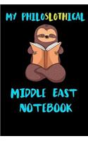 My Philoslothical Middle East Notebook: Blank Lined Notebook Journal Gift Idea For (Lazy) Sloth Spirit Animal Lovers