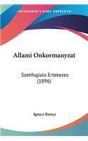 Allami Onkormanyzat: Szekfoglalo Ertekezes (1896)(Hebrew)