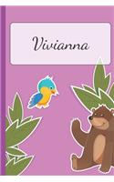 Vivianna: Personalized Name Notebook for Girls - Custemized 110 Dot Grid Pages - Custom Journal as a Gift for your Daughter or Wife -School or Christmas or Bi