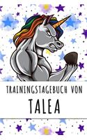 Trainingstagebuch von Talea: Personalisierter Tagesplaner für dein Fitness- und Krafttraining im Fitnessstudio oder Zuhause