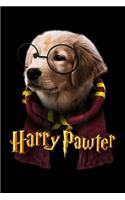 Harry Pawter: Harry Pawter Cute and Funny Golden Retriever puppy Journal/Notebook Blank Lined Ruled 6x9 100 Pages