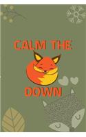 Calm The Fox Down: Notebook Journal Composition Blank Lined Diary Notepad 120 Pages Paperback Green Texture Fox