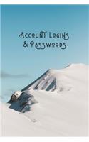 Account Logins & Passwords: Simple Password & Account Notebook - 300 Login Detail Entries for Elderly & Those Who Can't Remember - Internet Pass Logbook - Alaskan Snow Mountain