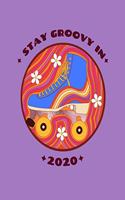 Stay Groovy in 2020: Retro roller skate daily & hourly planner with habit tracking, note pages and address book