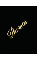 Thomas Personalized Minimalist Grid Notebook - 8.5x11 100 grid pages- Matte Thomas Personalized Matte Silk Cover with sturdy white pages notebook