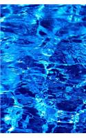 Journal: Water Abstract Blue 6 x 9 Unlined Blank Empty Numbered 200 Pages