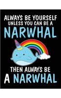 Always Be Yourself Unless You Can Be a Narwhal Then Always Be a Narwhal: Back to School Composition Notebook College Ruled