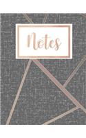 Notes: Journal & Notebook, Gray and Rose Gold Geometric Pattern